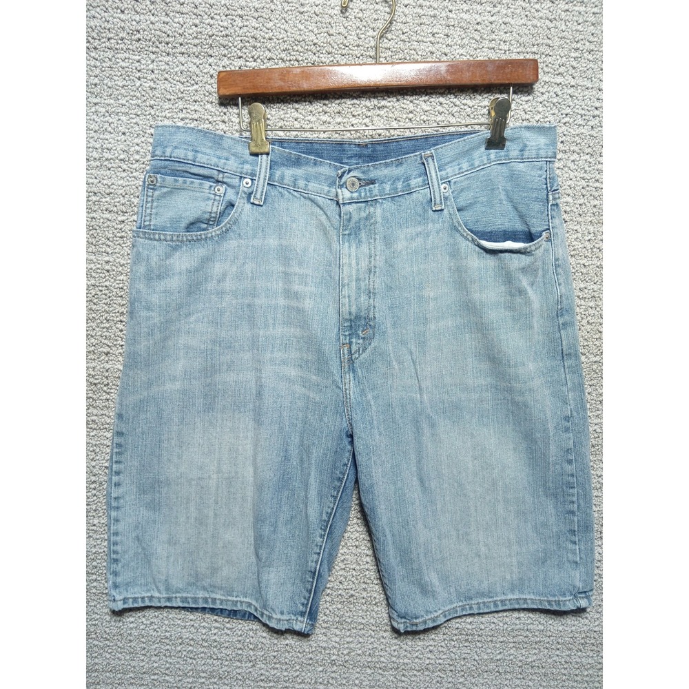 Levi M-12 Strauss Men's Denim Shorts Light Wash Blue Size 36 Relaxed Fit Casual